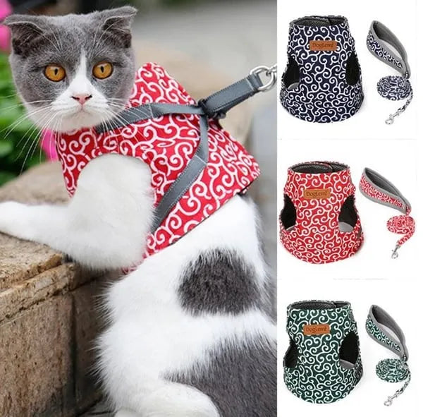 CAT VEST HARNESS AND LEASH SET