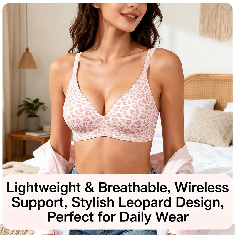 🔥Super Firming Leopard Print Jelly Bra | Women Wirefree Bras 👍No More Sagging Breasts