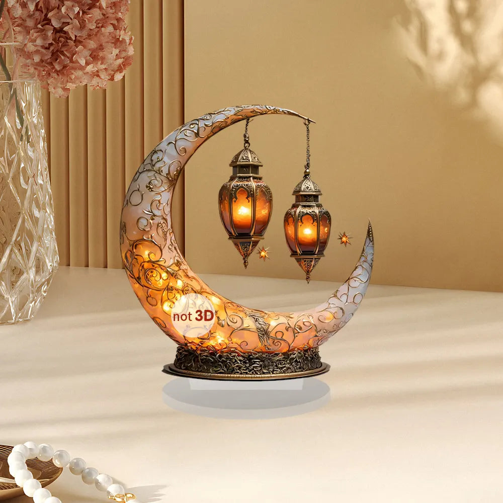 🕌2D Mosque Moon Ornament🌙Ramadan Festival