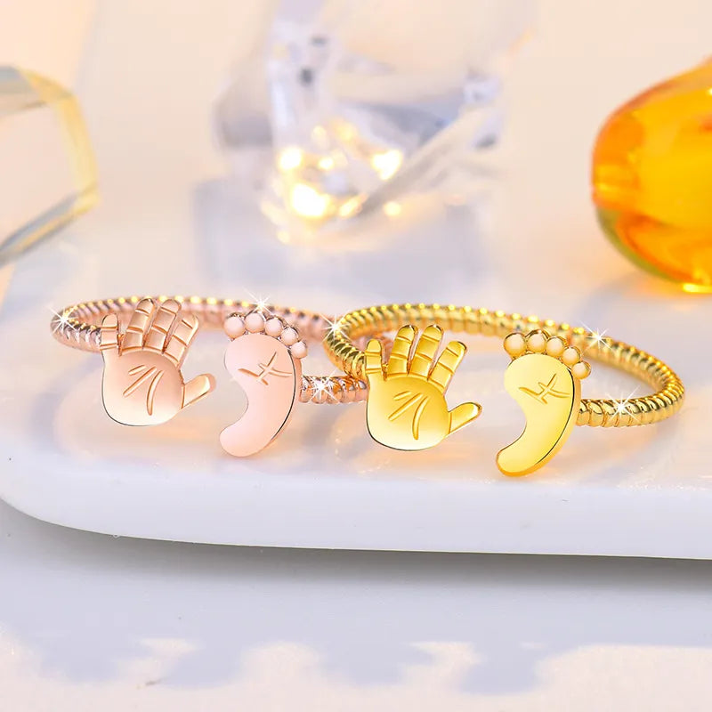 💖For Mother -You Are Going to Make a Wonderful Mama Baby Palm and Feet Ring