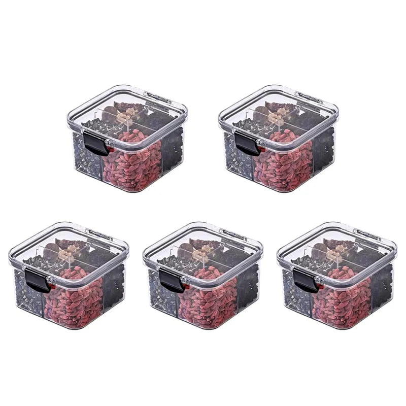 Multi-Compartment Sealed Food Storage Jar for Kitchen Pantry
