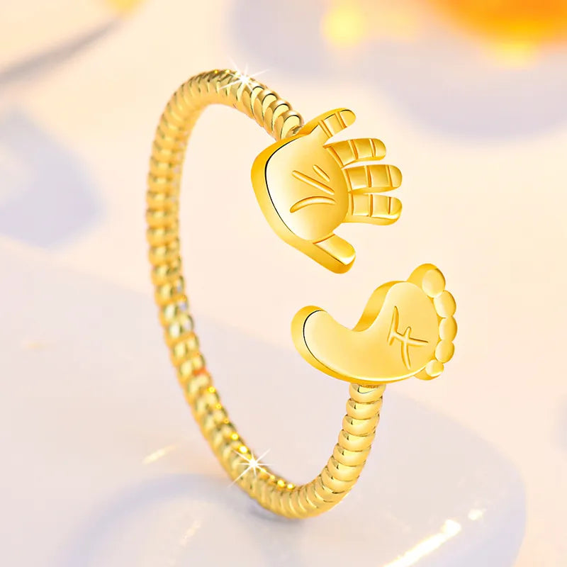 💖For Mother -You Are Going to Make a Wonderful Mama Baby Palm and Feet Ring
