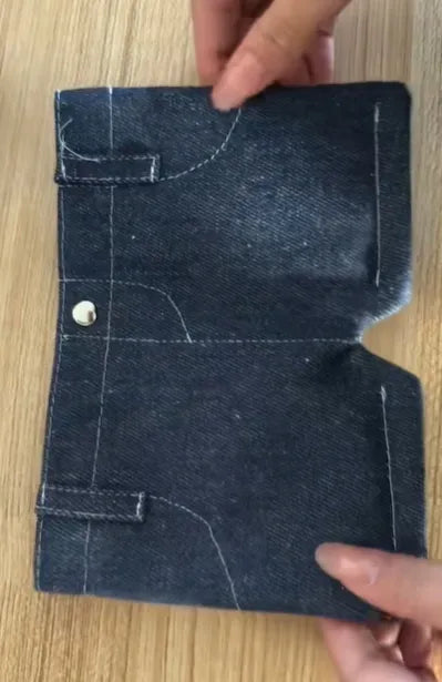 🏆Hot Sale⚡Mini Jeans Shaped Wallet - Denim Bifold Wallet for Men & Women