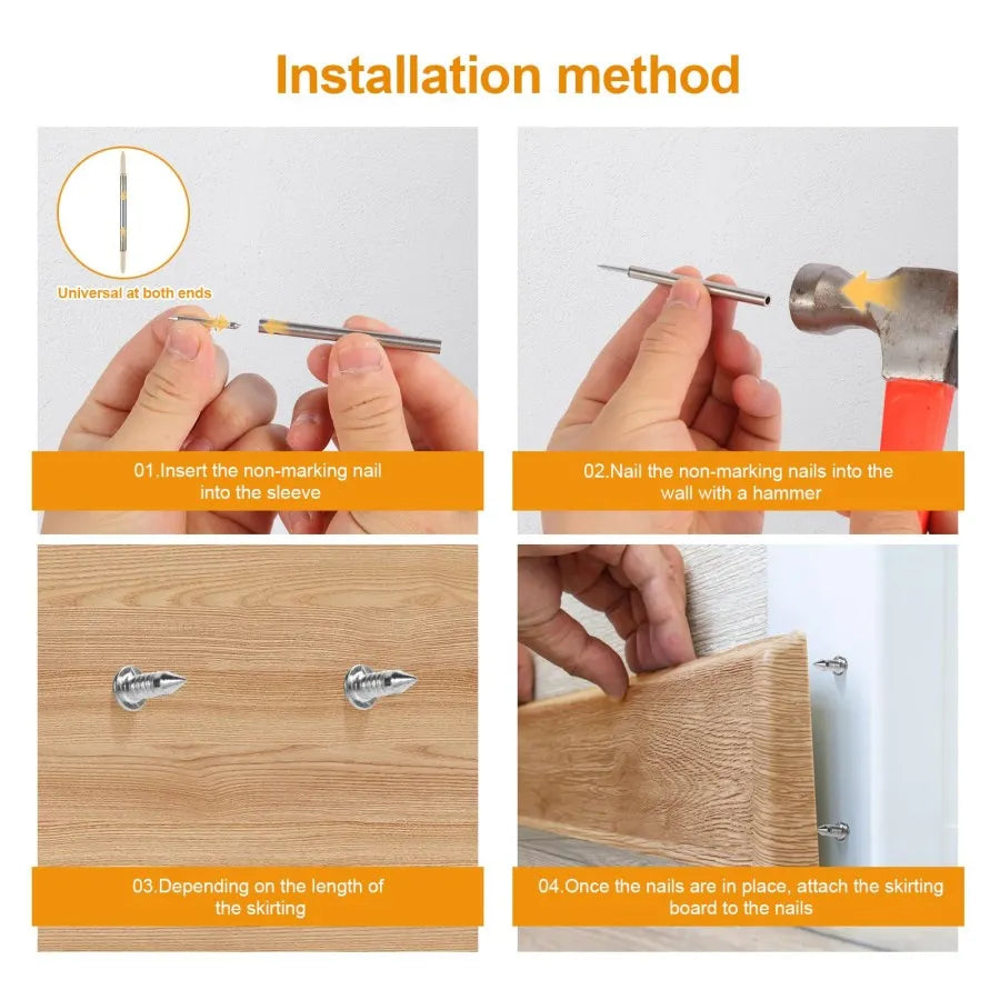 Double-Headed Skirting Thread Seamless Nail Non Marking