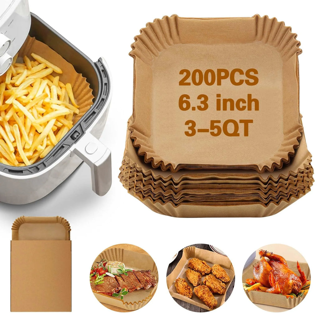 200Pcs Square Disposable Air Fryer Paper Liners
