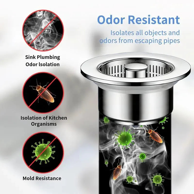 🔥🔥Upgraded 3 in 1 Kitchen Sink Drain Strainer
