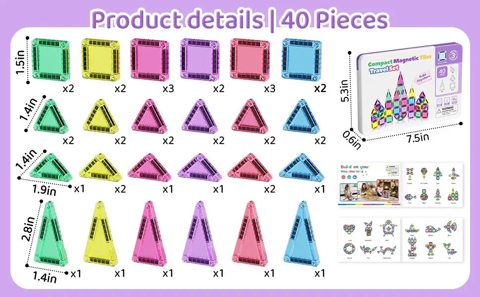 Magnetic Tiles Building Blocks Set