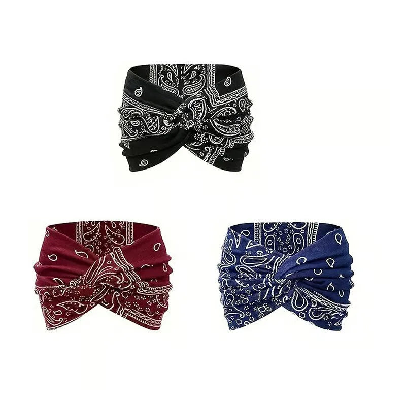 Bohemian style paisley sports headband