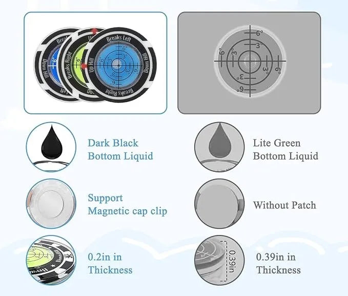 🎁🔥Golf Hat Clip Ball Marker with High Precision Green Reading Aid Golf Accessories for Men Women