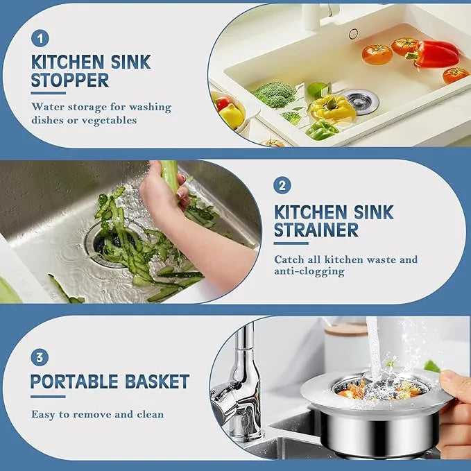 🔥🔥Upgraded 3 in 1 Kitchen Sink Drain Strainer