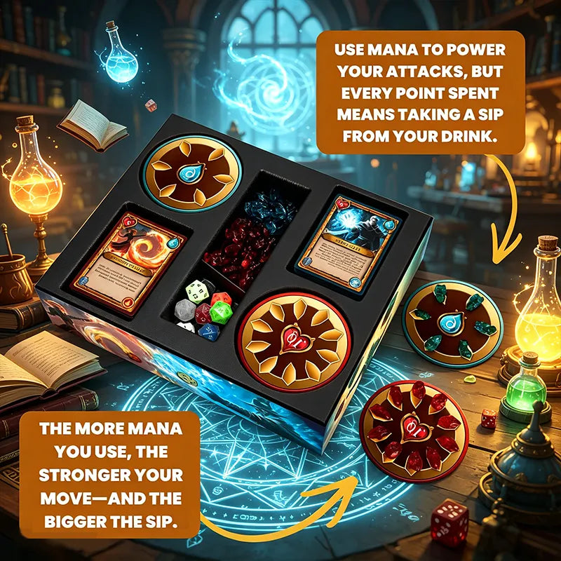 🧙‍♂️Wizards Tavern – Chaotic Fantasy Drinking Game – D&D Themed Party Fun with Dice & Spells 🍺