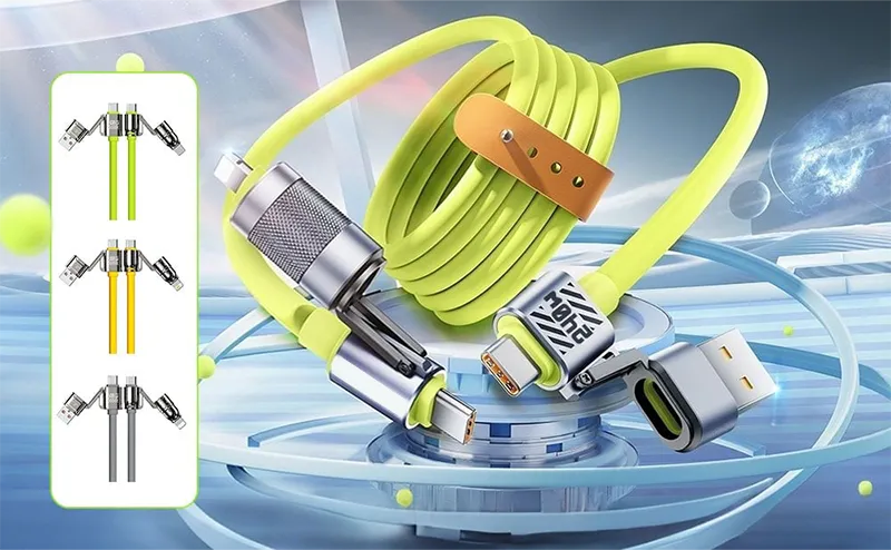 Liquid Silicone 4-in-1 Fast Charging Cable