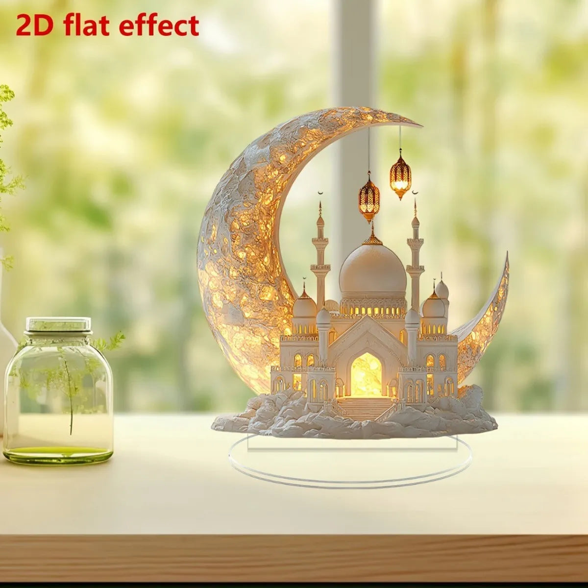 🕌2D Mosque Moon Ornament🌙Ramadan Festival