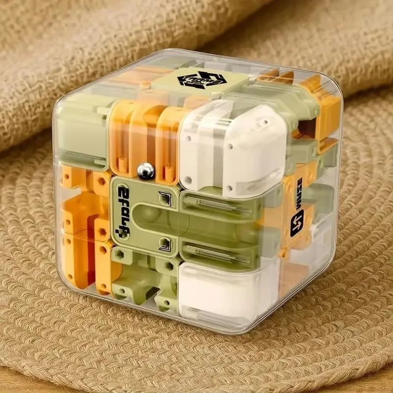 3D Rolling Ball Maze Cube