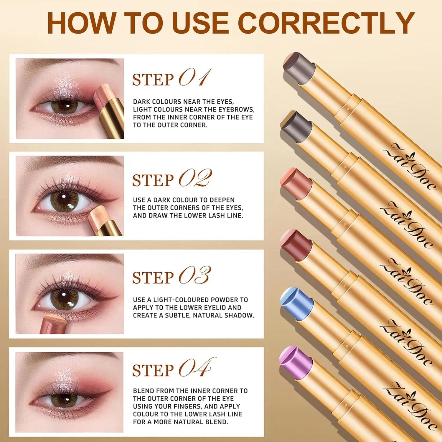 3 Color Eyeshadow Stick