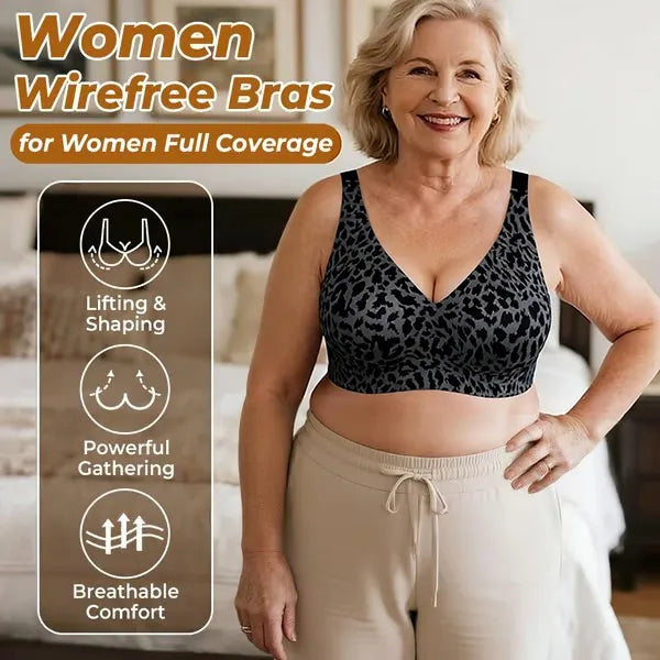 🔥Super Firming Leopard Print Jelly Bra | Women Wirefree Bras 👍No More Sagging Breasts