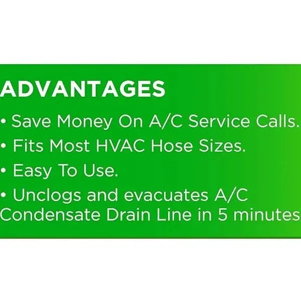 AC Drain Line Cleaner Adapter Evacuates & Unclog AC Drain Line