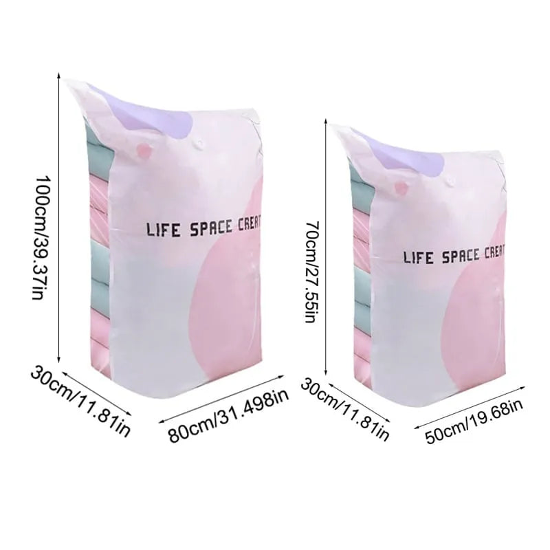 Thickened Stereoscopic No-Pump Vacuum Compression Bag