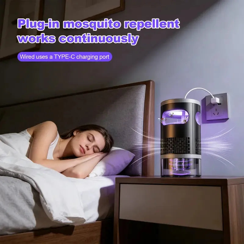 Indoor Insect Trap with Light and Suction Non Zapper Flying Bug Catcher for Mosquitoes Fruit Flies Gnats and Moths