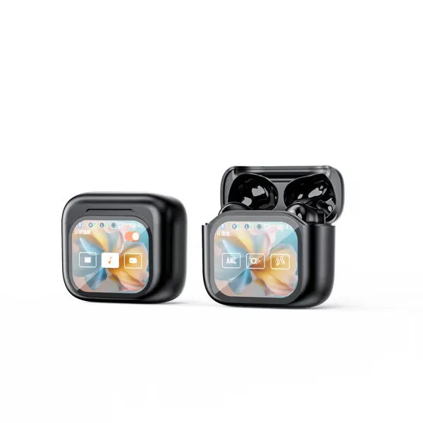 AI Translator Earbuds with Smart Display