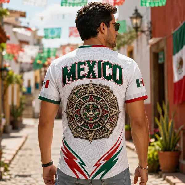 2026 Mexico Inspired White V-Neck Short Sleeve T-Shirt