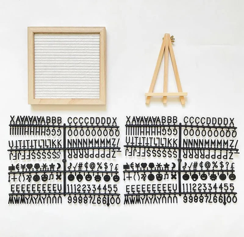 Premium Wooden Felt Letter Board with Stand