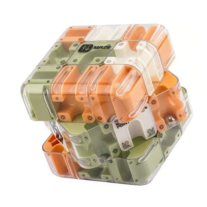 3D Rolling Ball Maze Cube