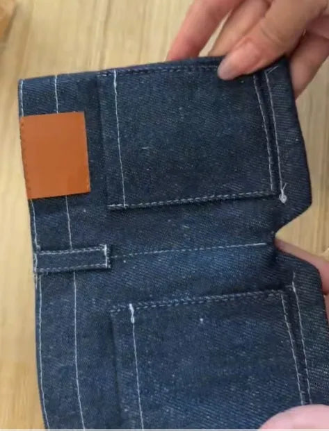 🏆Hot Sale⚡Mini Jeans Shaped Wallet - Denim Bifold Wallet for Men & Women