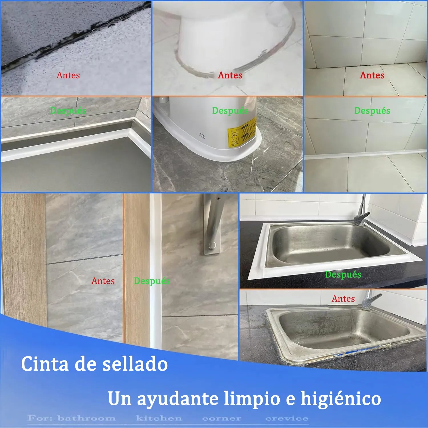Self-adhesive, waterproof white sealing tape – 3.2 m – Durable sealing for bathroom and kitchen