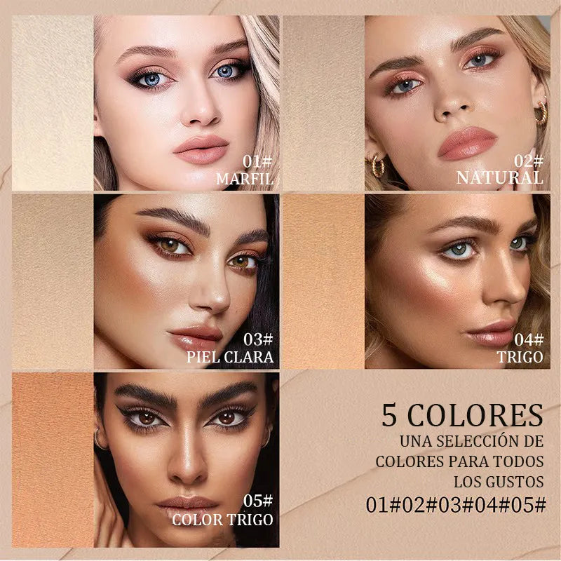 Concealer stick foundation, double-ended with built-in brush, moisturizing and lightweight