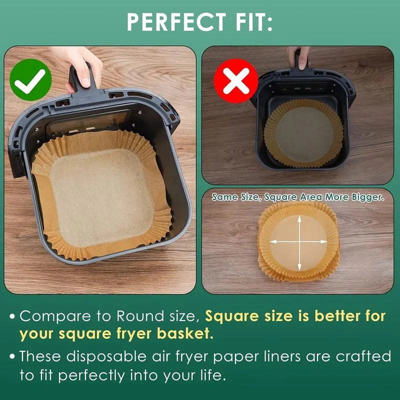 100Pcs Parchment Paper Air Fryer Paper Liners