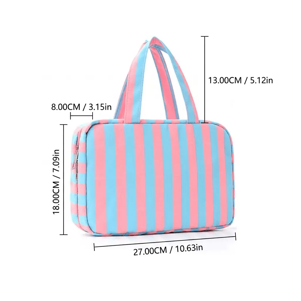 4-Layer Hanging Striped Toiletry & Makeup Organizer Bag