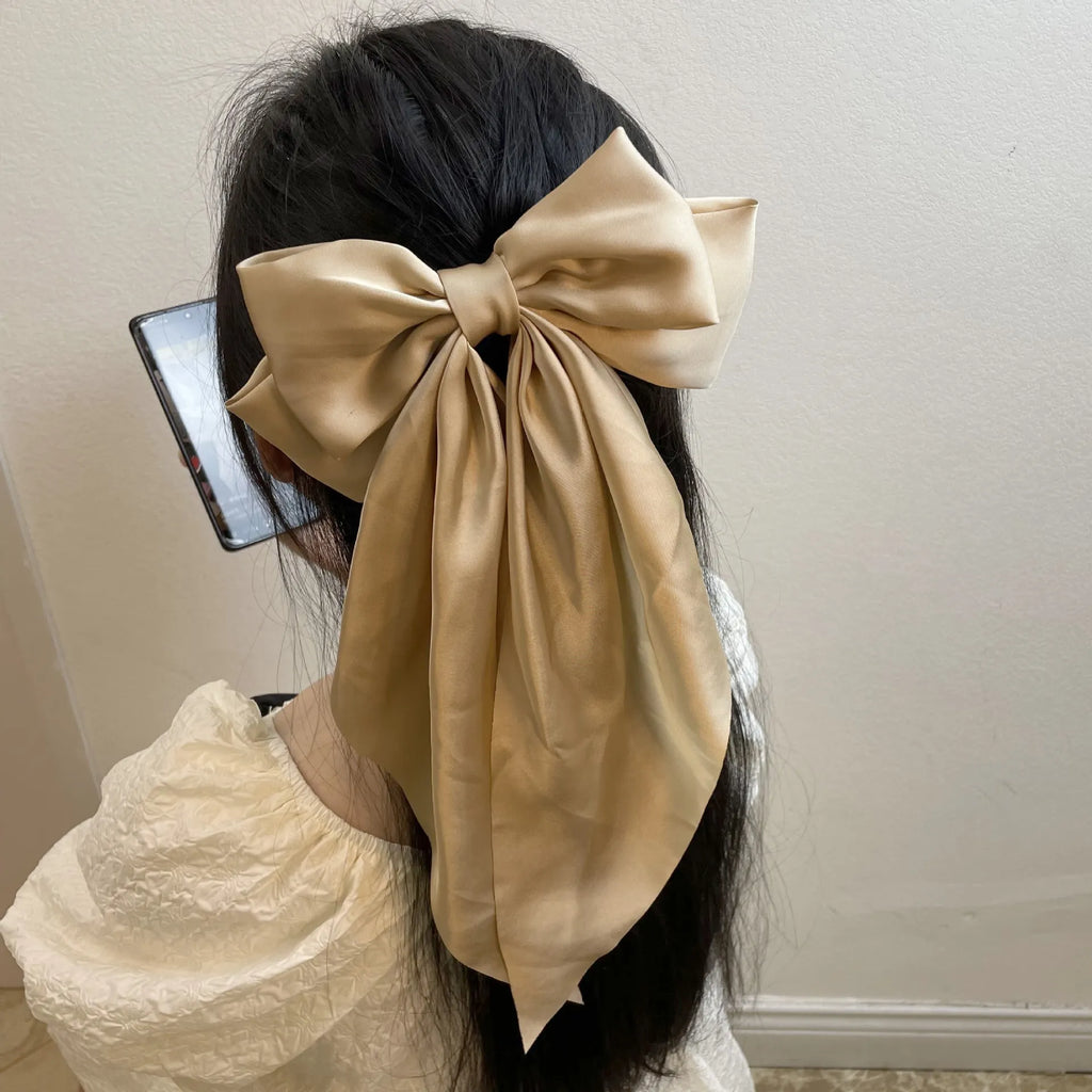 💥Flash Sale🔥Large Bow Hair Clip for Women – Wedding & Everyday Ponytail Accessory with Long Tail