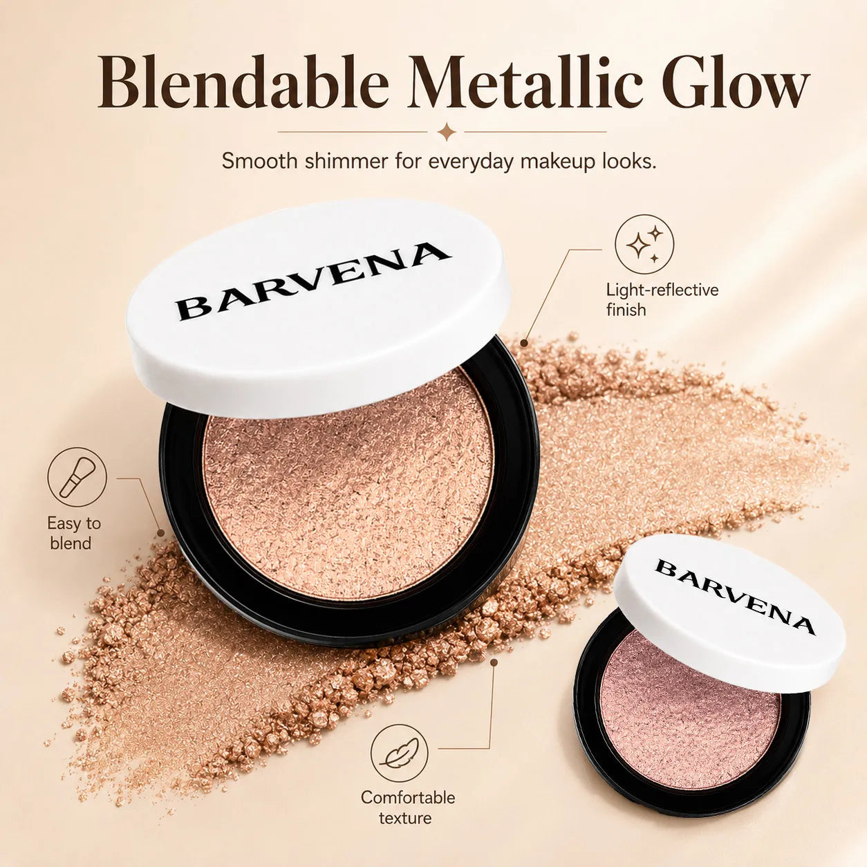 🎨💫 Multi-color metallic eyeshadow: shimmery, buildable metallic eyeshadow